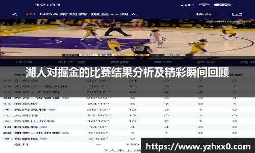 湖人对掘金的比赛结果分析及精彩瞬间回顾